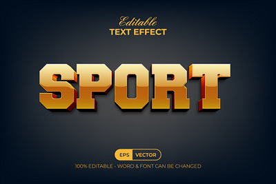 Sport Text Effect Yellow Gold Style 3d alphabet design editable effect font gold gradient lettering shiny sport style text type typeface typography word