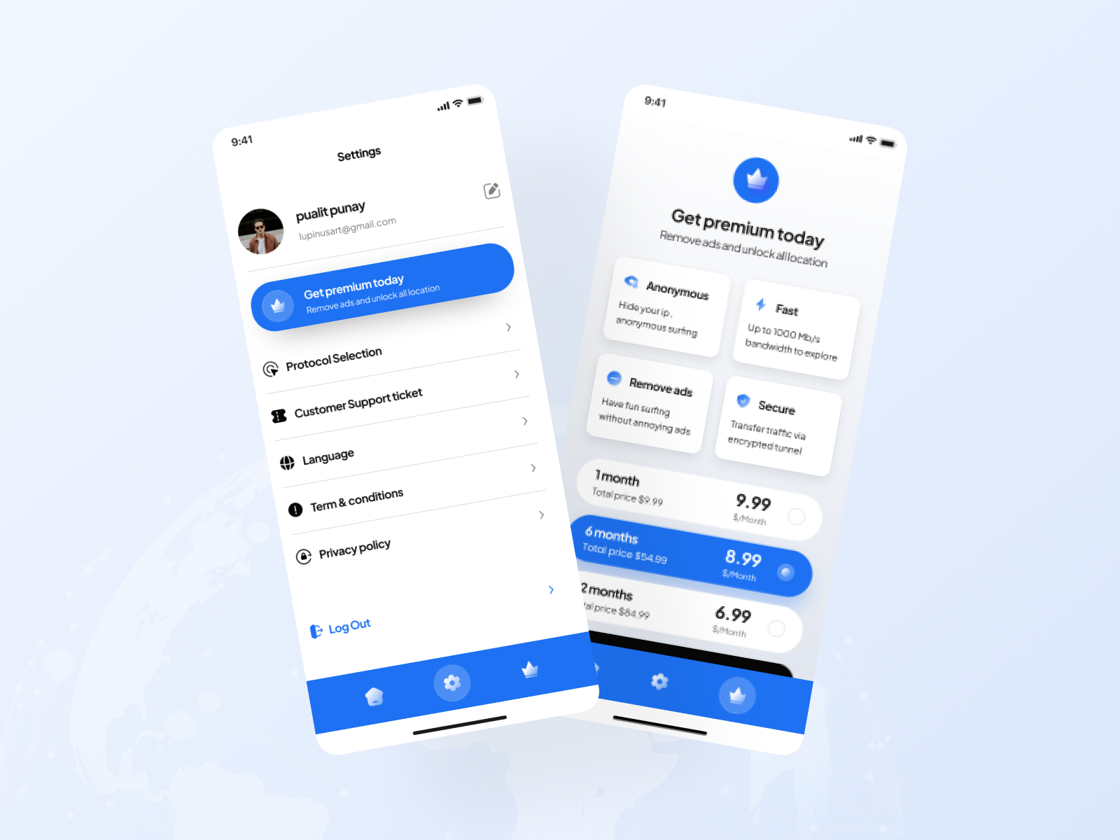 Blue Ocean VPN-setting free user, Premium banner screens by RP UXCollab ...