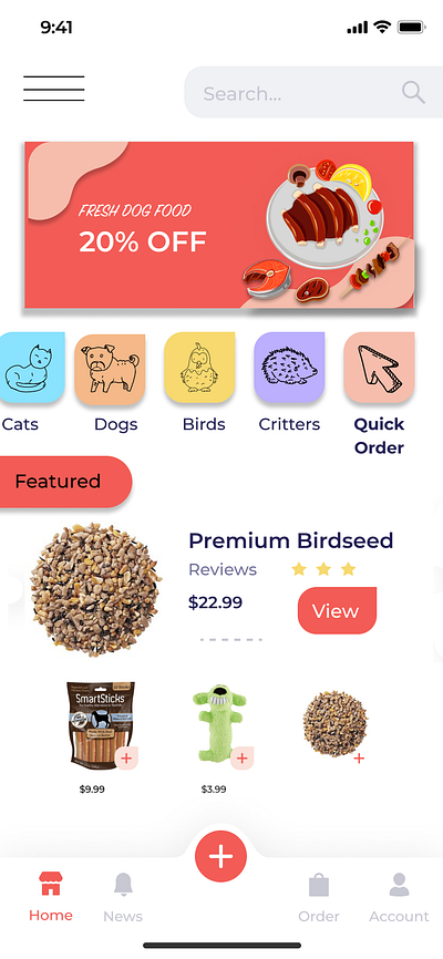 Pet supply ordering app, Treat or Tweet branding graphic design motion graphics ui