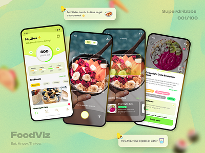 FoodViz - Nutrition Scanner & Tracker app branding dailyui foodscanner ui uidesign uitrends