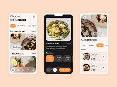 DineDash. Food Delivery App animation app app design branding checkout delivery delivery app design dish food food delivery interaction ios mobile app order prototype restaurant ui ux