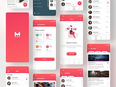 Meen App - Chat Mobile App appdesign chat app chatting chatting app communication design interaction message app mobile mobile app design morden product simple trending uidesign