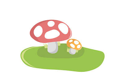 Mini-Mini Mushrooms graphic design grass