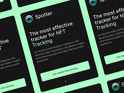 Spotter NFT Tracker Onboarding Screens branding crypto cryptocurrency nft nft tracker nft tracking onboarding onboarding screen tracker ui ux welcome tour