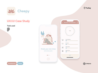 Cheepy - Case Study app casestudy design etrexio meditation relax sounds ui ux