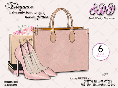 designer handbag clipart