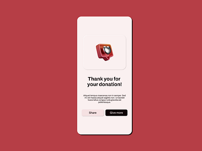 Thank You 077 daily ui dailyui donate donation mobile thank you thanks ui uidesign