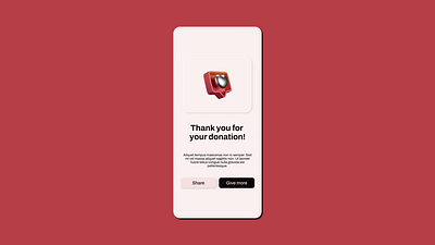 Thank You 077 daily ui dailyui donate donation mobile thank you thanks ui uidesign