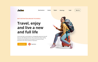 Travel Website - Home Page branding graphic design illustration logo ui uiux ux vector website
