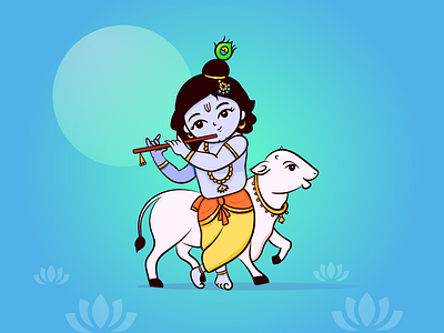 Lord Krishna art culture design god hindu illustration india krishna south indian