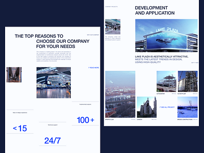 Website for Shevchuk Building Company architecture blue business clean color creative design ecommerce figma font grid homepage layout product typography ui ux web web design website