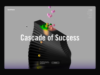 The Cascade of Success 3d abstract animation blender c4d cinema4d colors design gradient houdini interactive landing minimal motion graphics redshift render spheres stairs threejs ui