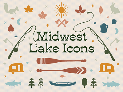 Midwest Lake Icons design graphic design icons illustration