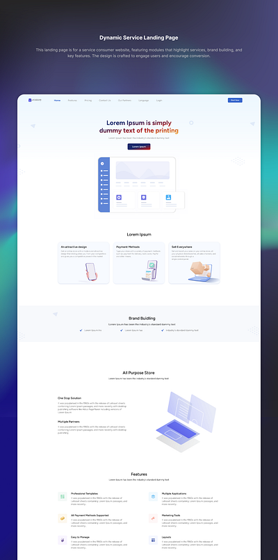 Dynamic Service Landing Page design landing landing pages service design ui