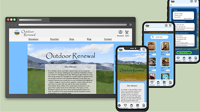 Outdoor Renewal App & Website branding ui