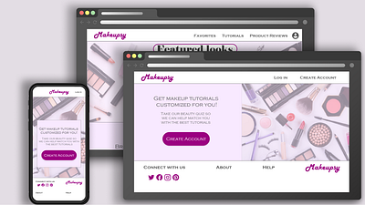 Makeup Tutorial Website design typography ui ux