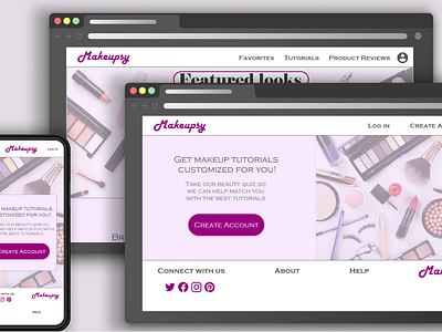 Makeup Tutorial Website design typography ui ux