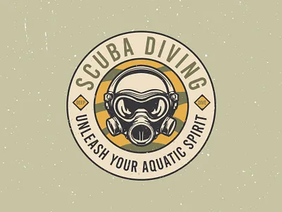 Scuba Diving Vintage Badge Logo badge logo badge logos branding decorative freediving logo logo design nautical nautical logo scuba diving sea badge logo sea logo sea vintage badge snorkel spearfishing sticker vintage badge vintage retro badge