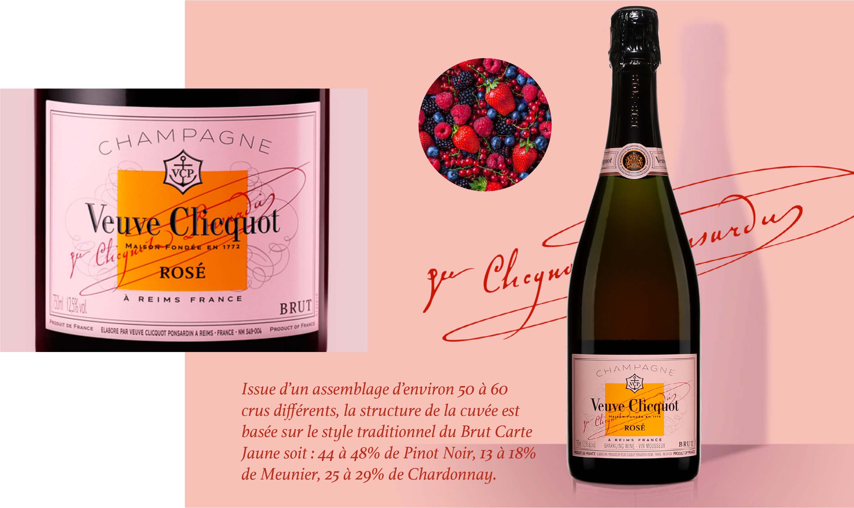 Set/10 Veuve Clicquot Rose X Mons Fromage Chabichou Cardboard
