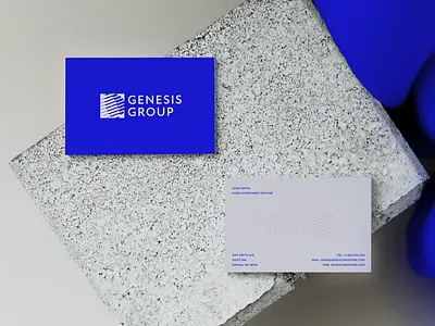 Genesis Group | Brand Collateral app brand branding business card concrete design estate genesis group investment logo logo design minimal mock print real simple texture up