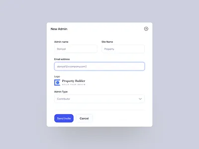 Property Management - Add New Admin add new admin admin complex web app design component dashboard data centic design input field modal product design property management property management admin site real estate real product ui saas design saas ui sass settings ui uiux visual design