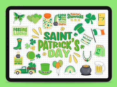 St Patrick's Day Cliparts branding business clipart design graphic graphic design illustration st patricks day sticker vector
