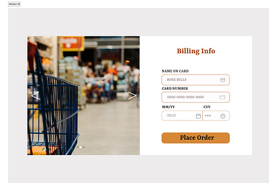 Card Billing Info design ui