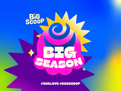 Big Scoop - Summer Campaign art brand branding design fresh gradient graphic design ice ice cream identity illustration logo mark scoop season shop summer sun sweet