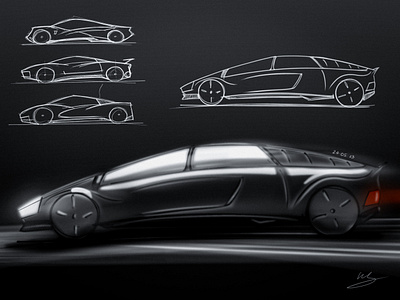 Supercar Sketch Ideas design illustration