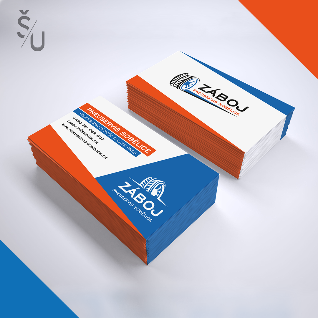 Example of Business Cards for Pneuservis Záboj in Sobělice