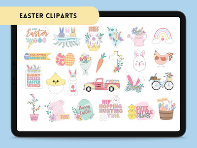 Easter Cliparts branding business clipart design easter happy easter illustration sticker vector