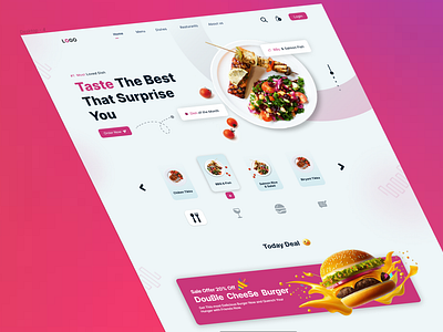 Food Web Design figma food hero section food hero section design food web design food website design ui ui ux ui ux design ui ux designing