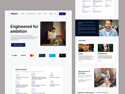 Adyen Enginering Management Website Landing Page design ui ux