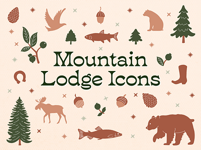 Mountain Lodge Icons design graphic design icon illustration vector