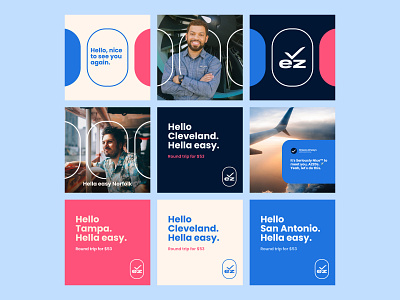 Breeze Airways - Instagram Grid branding design