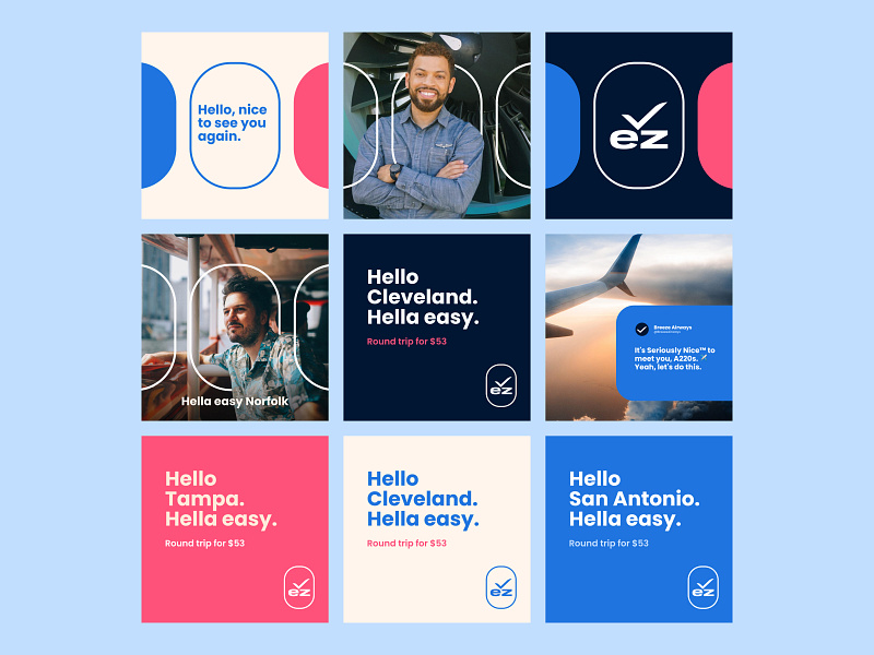 Breeze Airways - Instagram Grid branding design