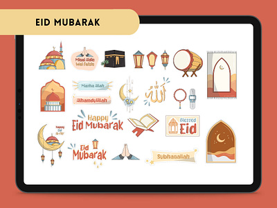 Eid Mubarak Cliparts branding business clipart design eid eid mubarak graphic graphic design illustration islam islamic mubarak muslim sticker vector
