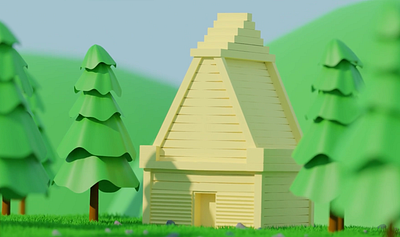 The House 3d animation blender concept depth of field illustration motion graphics