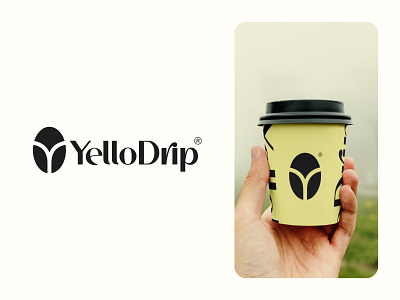 YelloDrip - Modern Coffee Shop, Cafe, Coffee house logo design branding cafe coffee coffee bean coffee logo coffee shop coffee shop logo design design icon logo logo design minimal modern coffee shop logo modern coffee shop logo design symbol