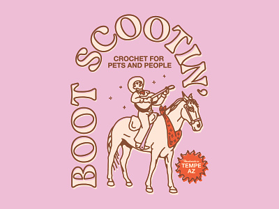 Boot Scootin' Crochet apparel arizona cowboy guitar horse shirt southwest southwestern vintage