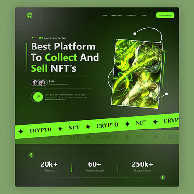 NFT Landing Page design figma hero page landing page nft ui ui design uiux website