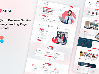 Maxtro Business Service Agency Landing Page Template branding design graphic design illustration ui vector