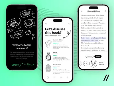 Social Reading App (iOS, Android) android app branding design illustration ios logo mobile online purrweb reading ui ux