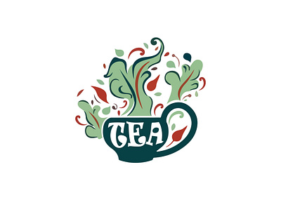 TEA LOGO branding design graphic design illustration logo logo design tealeaf typography vector vintage