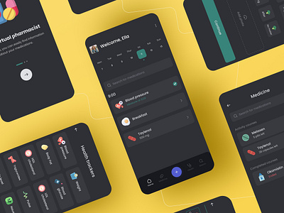 Pill Reminder App app design health pills ui