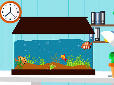 Aquarium 2d Animation 2d animation after effect animation aqurium banner branding concept design fish fish animation graphic design illustration marketing motion graphics nature post social media banner suraiya yasmin mili vector water