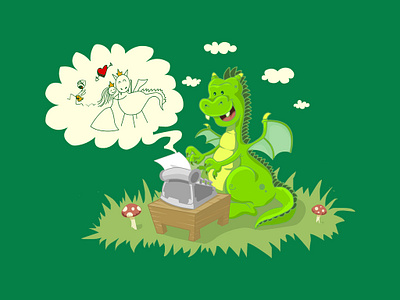 Dragon's Tale 🐲 cartoons character comics cute design doodles dragon fantasy funny illustration knight princess story telling tale