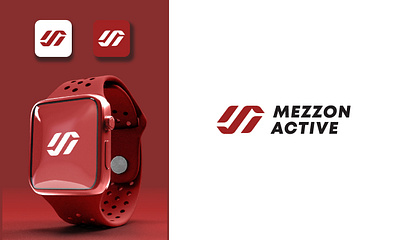 Mezzon Active 3d app logo apparel apparel logo bold branding company logo dynamic forward graphic design icon letter m logo logo design modern run simple sport ui