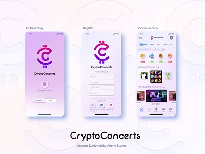 Crypto Onboarding home page mockup onboarding register sign in verification
