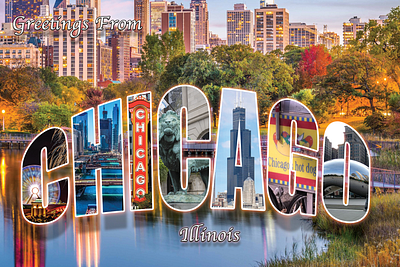 Chicago Postcard graphic design
